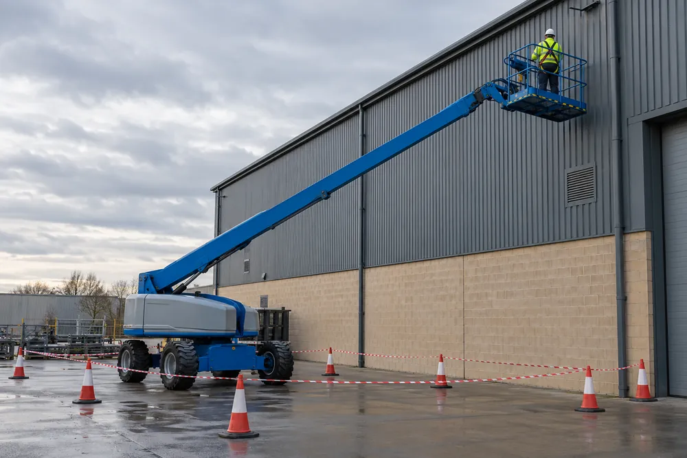 Boom Lift Hire in a UK commercial setting